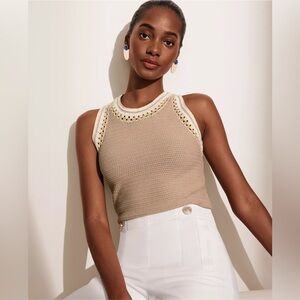 Ann Taylor Crochet halter shell top